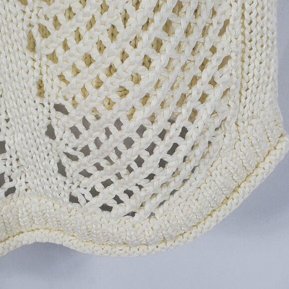 Topshop Drop-Sleeves Open Knitted Sweater in Ivory - Size 6 - Picture 5 of 6